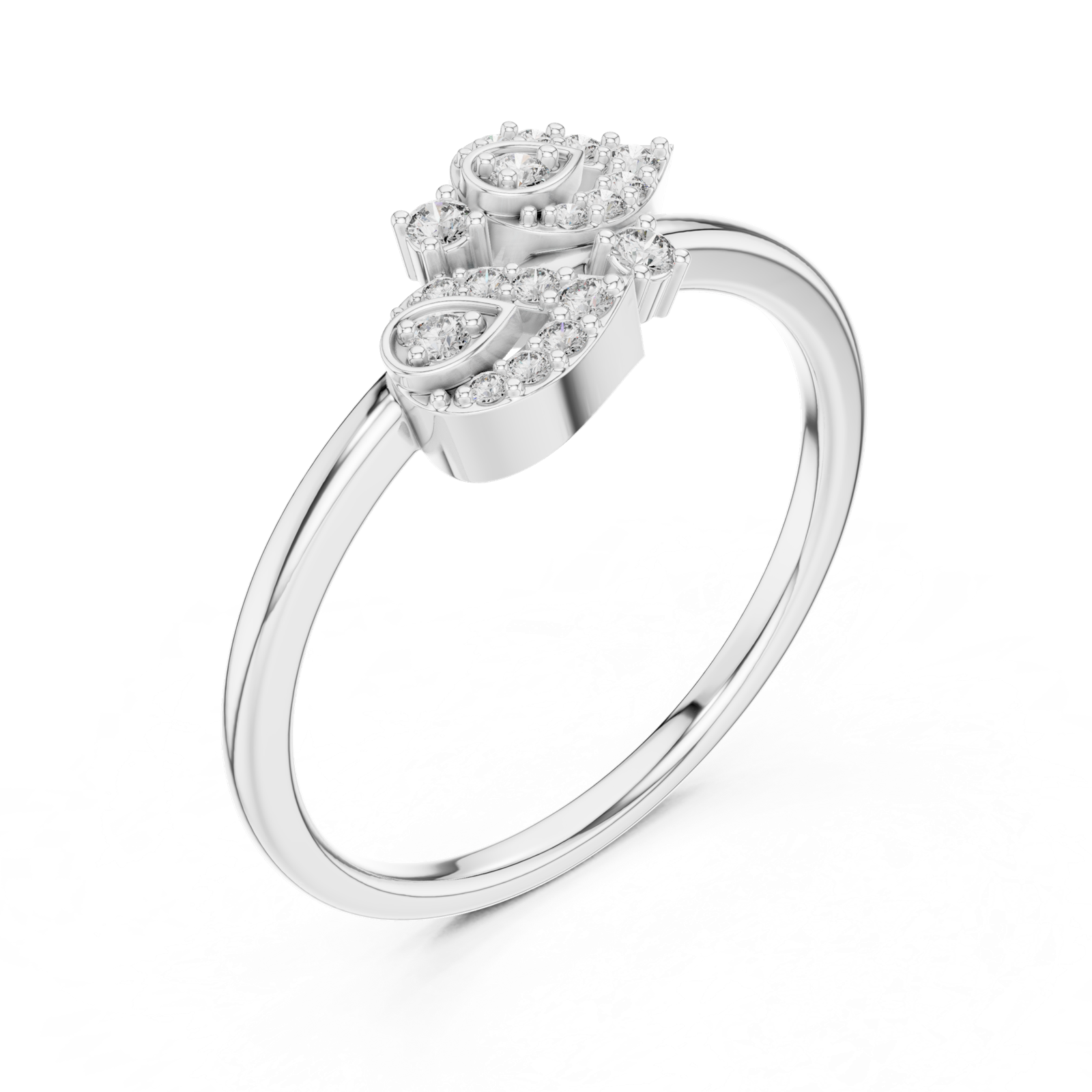 Gold Ring LR-01 (60), White Gold, view 2