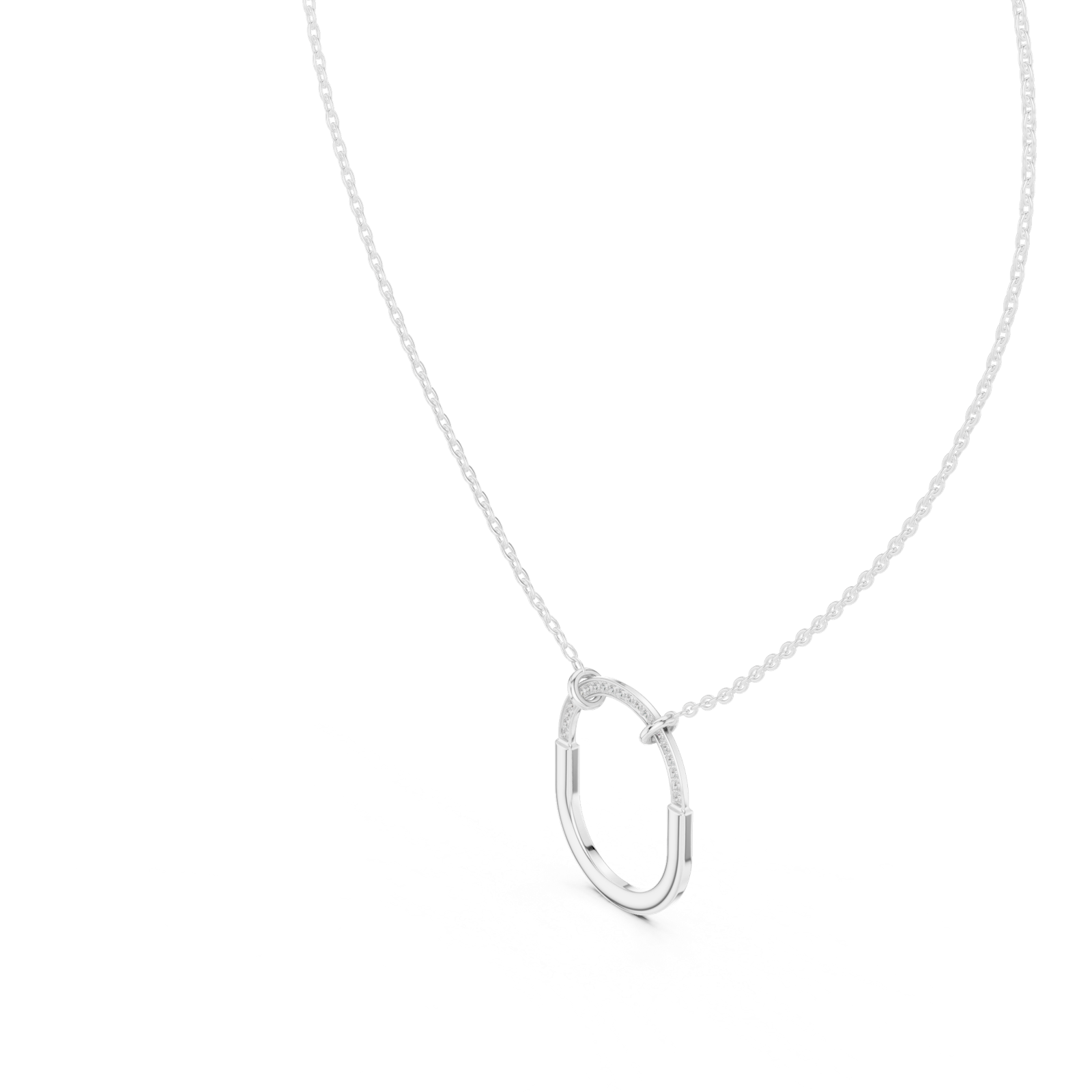 Gold Pendant 12-10002P, White Gold, view 2