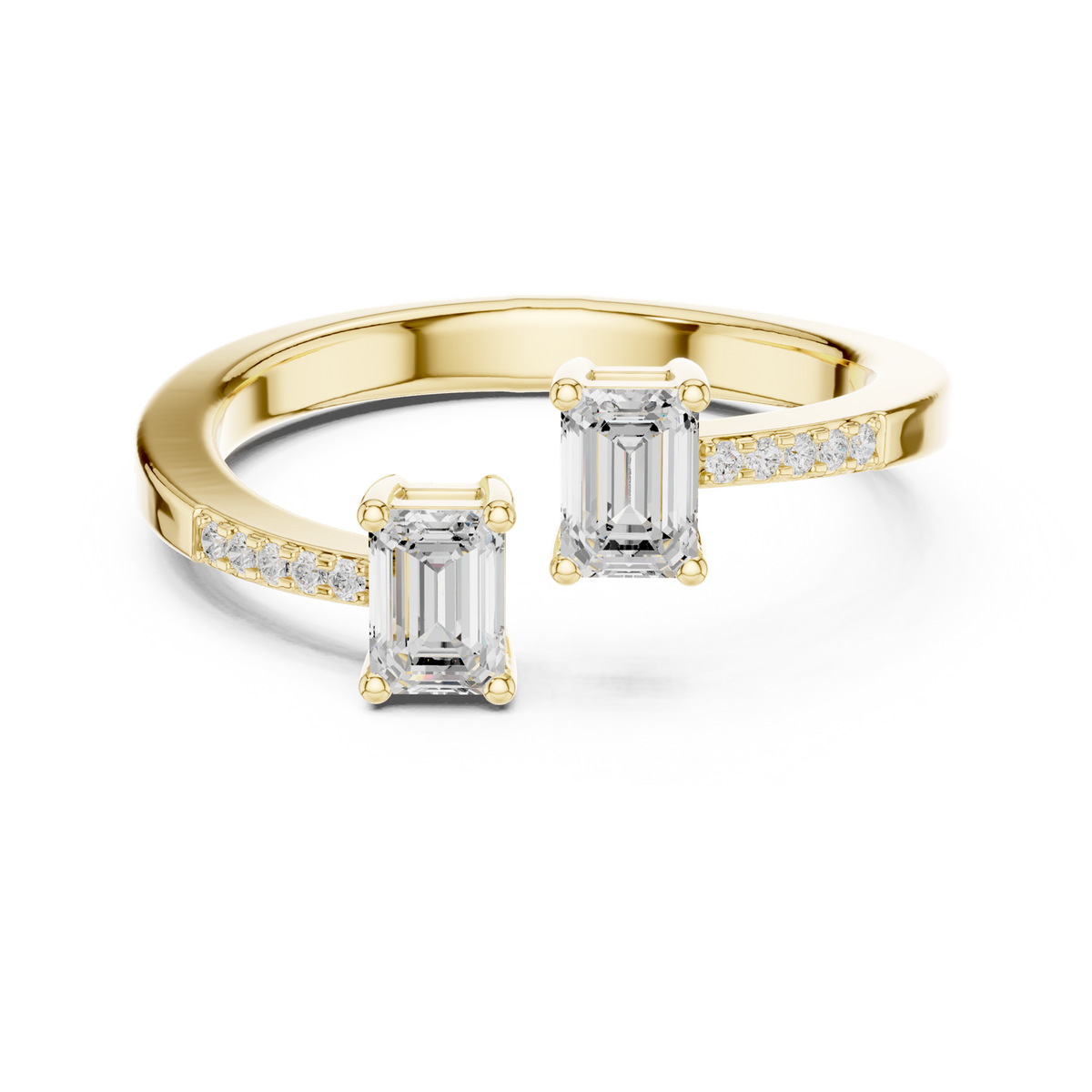 14K Solid Gold Lab Diamond Cluster Ring, Yellow Gold
