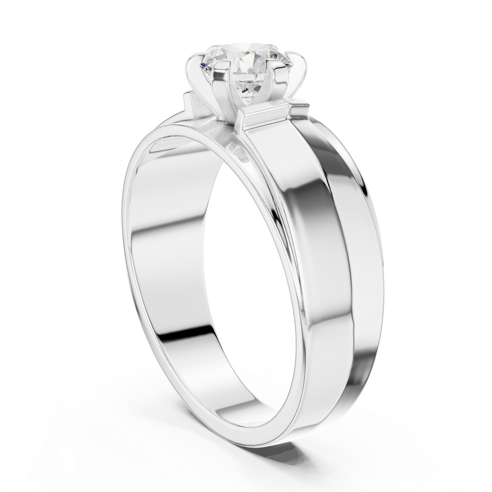 Gold Men's Ring GGR-0024, White Gold, view 1