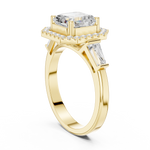 Gold Ring, Asscher center stone, Yellow Gold, view 1