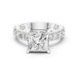 Gold Jewelry L35-63, Princess center stone, White Gold