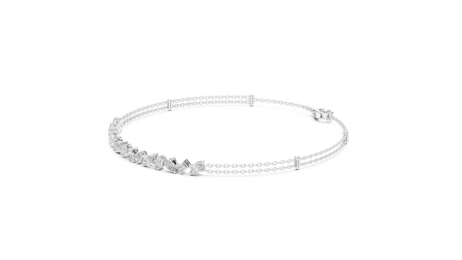 Gold Bracelet GLBR-0020, White Gold, view 1