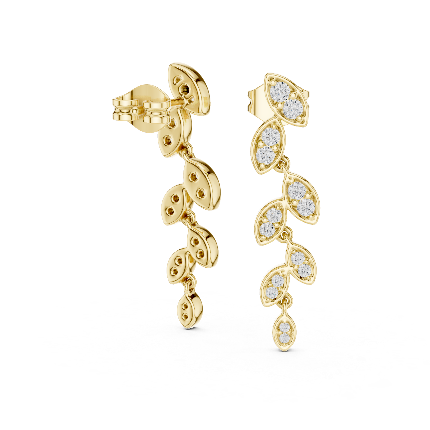 Gold Earrings GER-0375, Yellow Gold, view 1