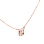 Gold Jewelry DDPS-001, Radiant center stone, Rose Gold, view 2