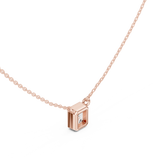 Gold Jewelry DDPS-001, Radiant center stone, Rose Gold, view 2