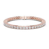 14K Solid Gold Lab Diamond Bracelet, Rose Gold