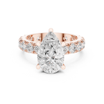 Gold Jewelry L35-63, Pear center stone, Rose Gold, view 4