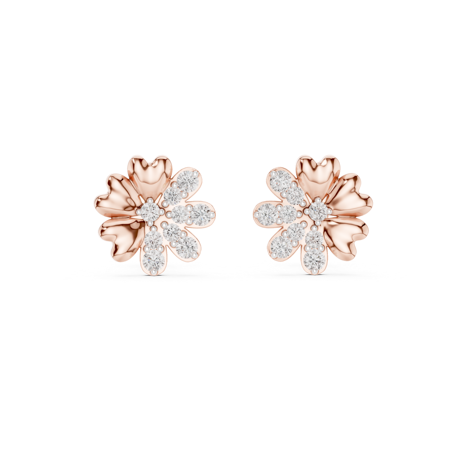 Gold Earrings 12-10022@E, Rose Gold