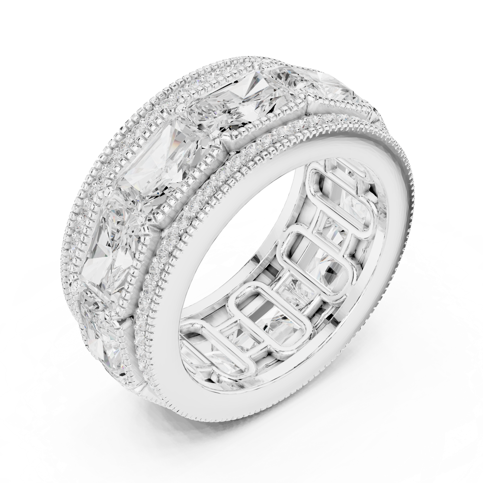 Gold Ring DDLR-308, White Gold, view 2
