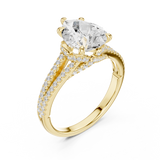 Gold Ring DDLR-252, Pear center stone, Yellow Gold, view 2