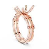 Gold Ring DDLR-441, Marquise center stone, Rose Gold, view 1