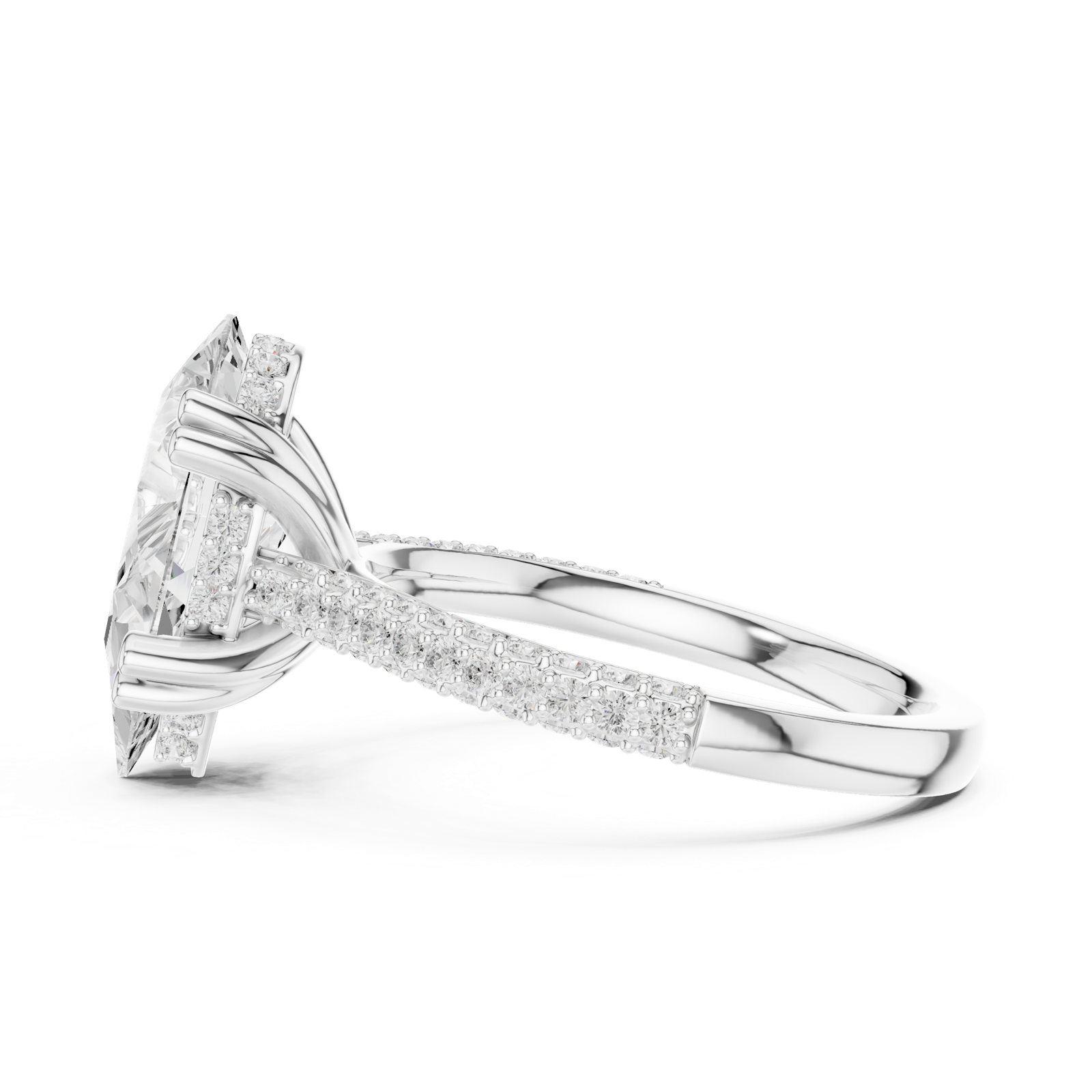 Gold Ring DDLR-957, White Gold, view 3