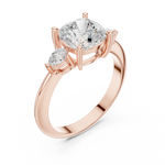 Gold Jewelry, Cushion center stone, Rose Gold, view 2