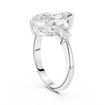 Gold Jewelry L35-67, Marquise center stone, White Gold, view 1