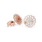 Gold Earrings 9-10087E, Rose Gold, view 1