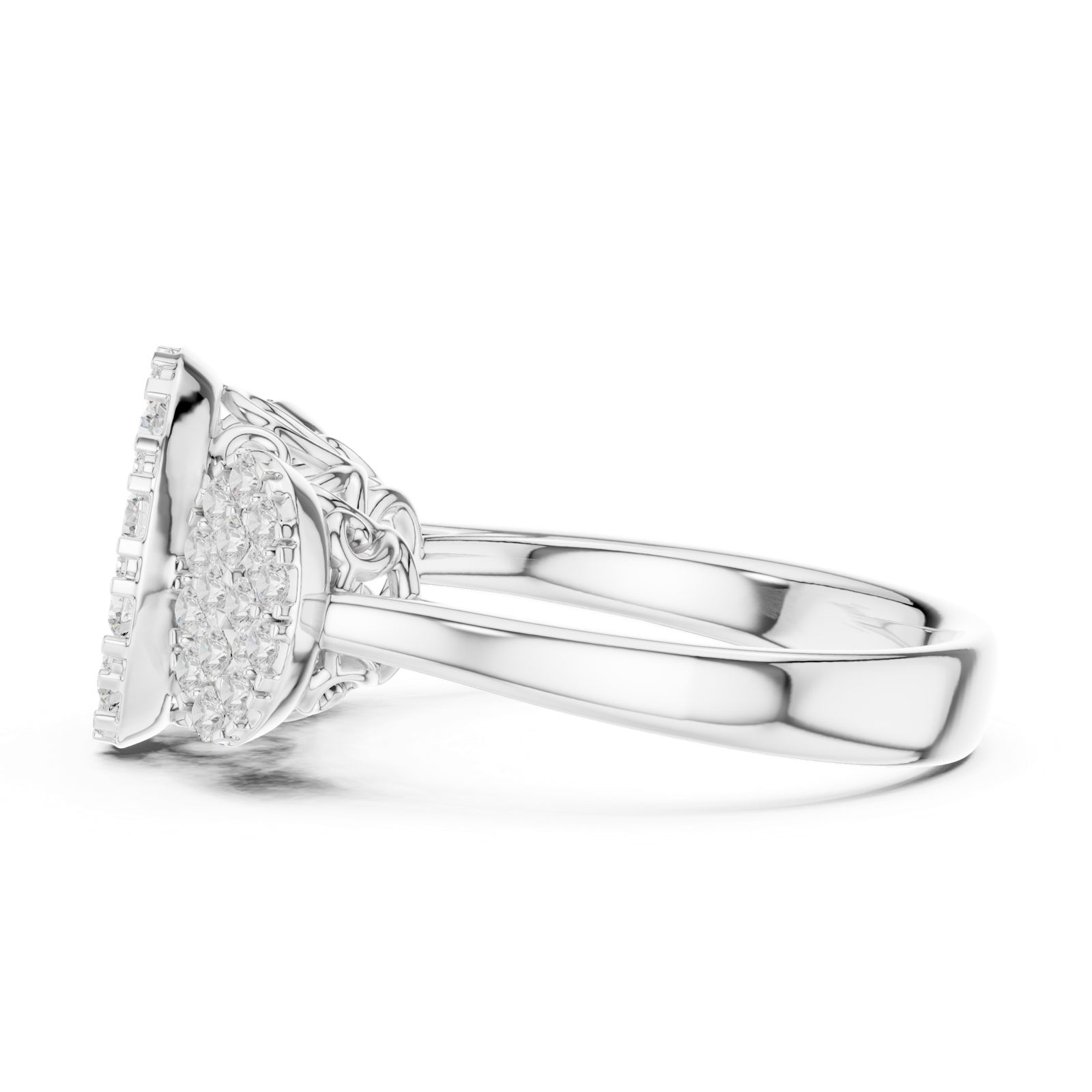 Gold Ring DDLR-779, White Gold, view 3