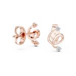 Gold Earrings 12-10002@E, Rose Gold, view 1