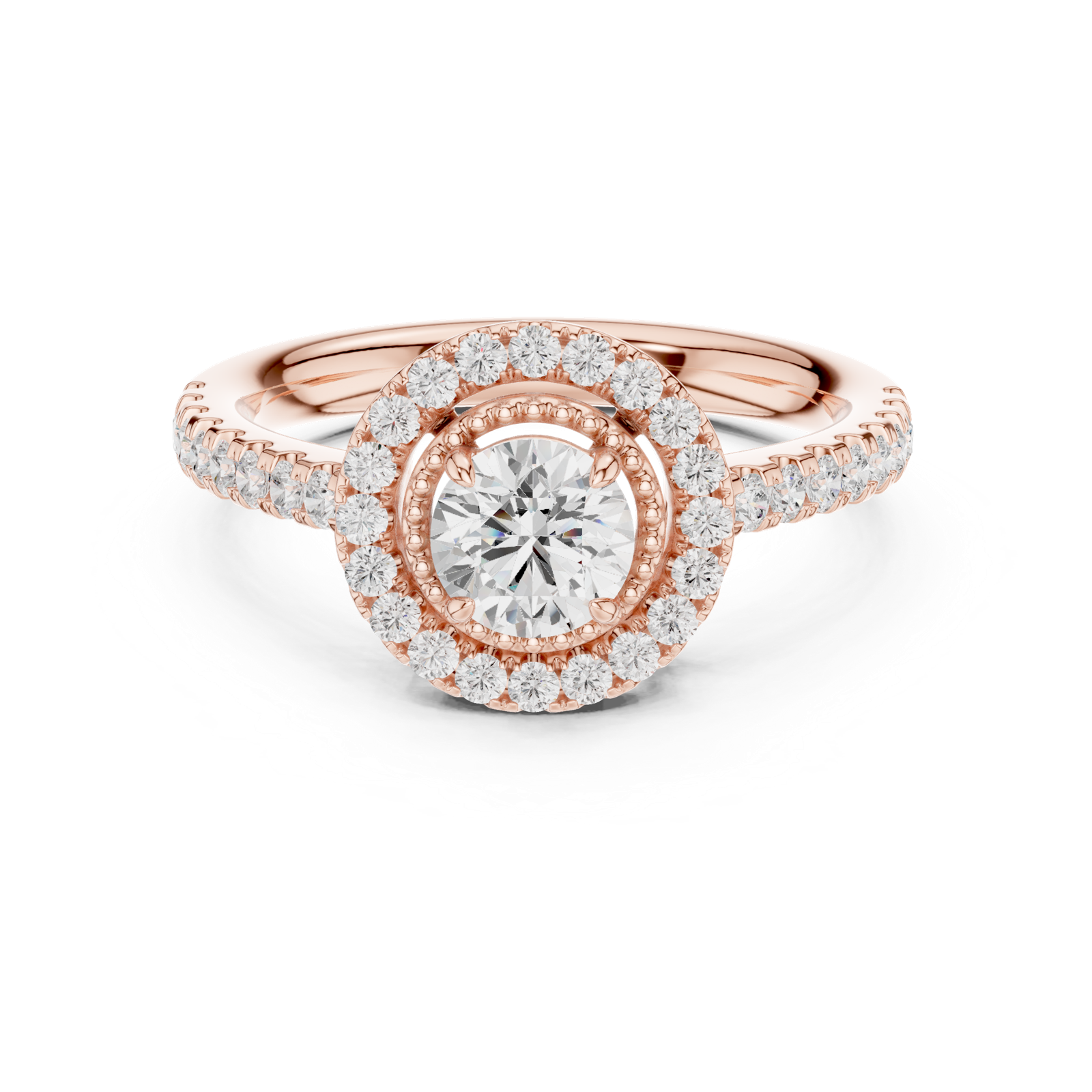 Gold Ring DDLR-668, Rose Gold, view 4