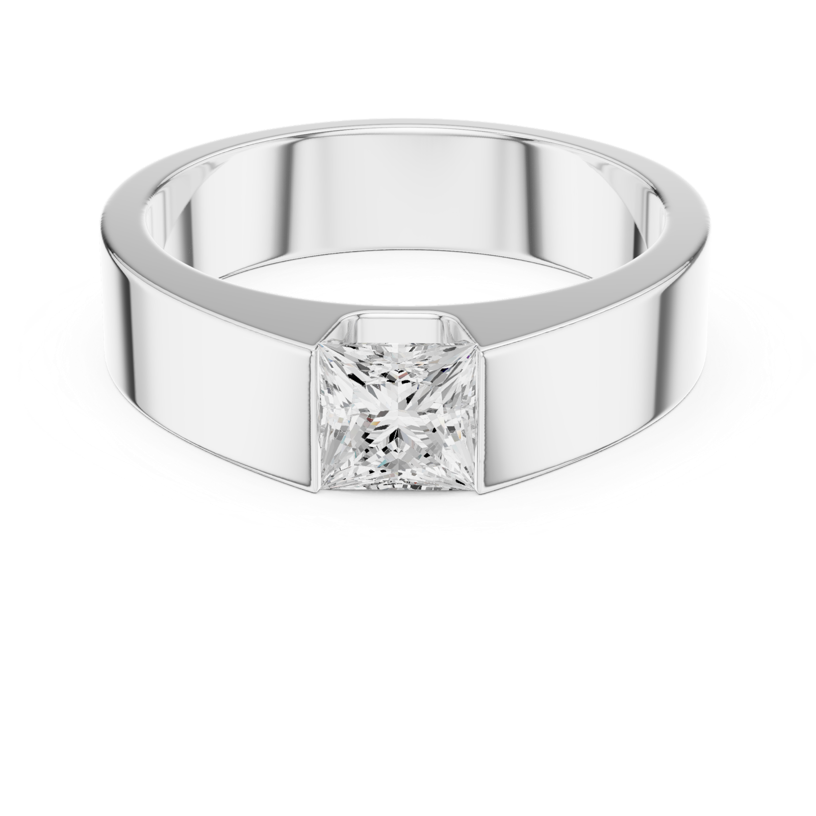 Gold Men's Ring GGR-0013, White Gold, view 4