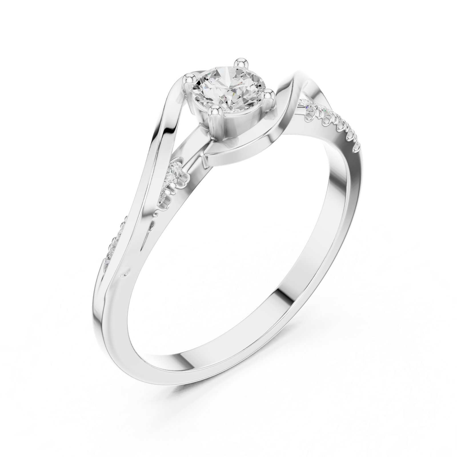 Gold Ring DDLR-836, White Gold, view 2