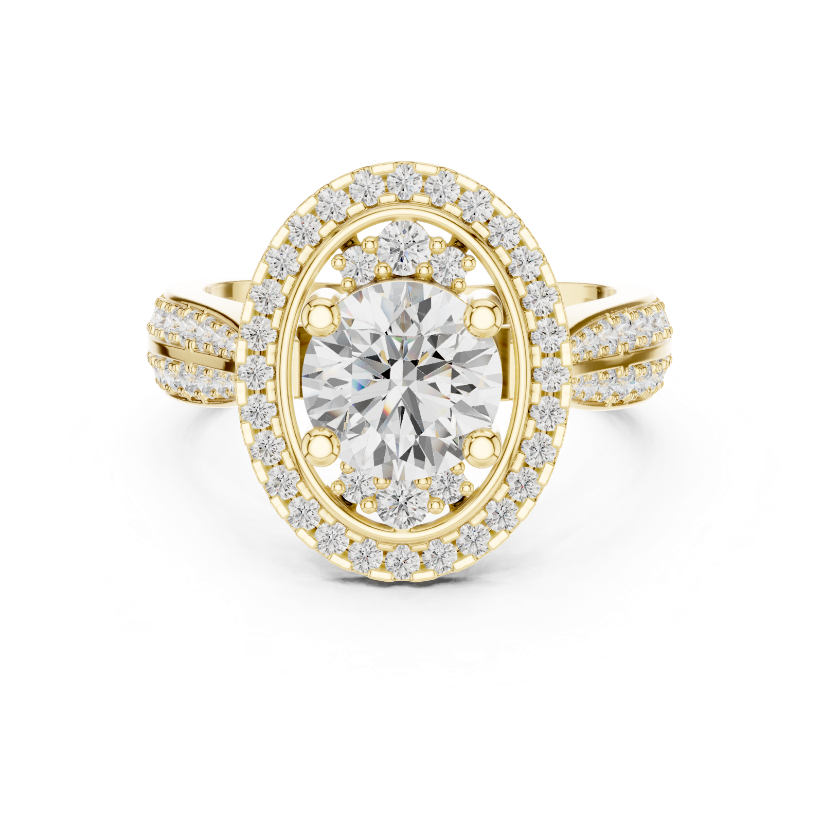 Gold Ring DDLR-401, Yellow Gold, view 4