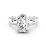 Gold Jewelry L36-13, Oval center stone, White Gold