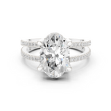 Gold Jewelry L36-13, Oval center stone, White Gold