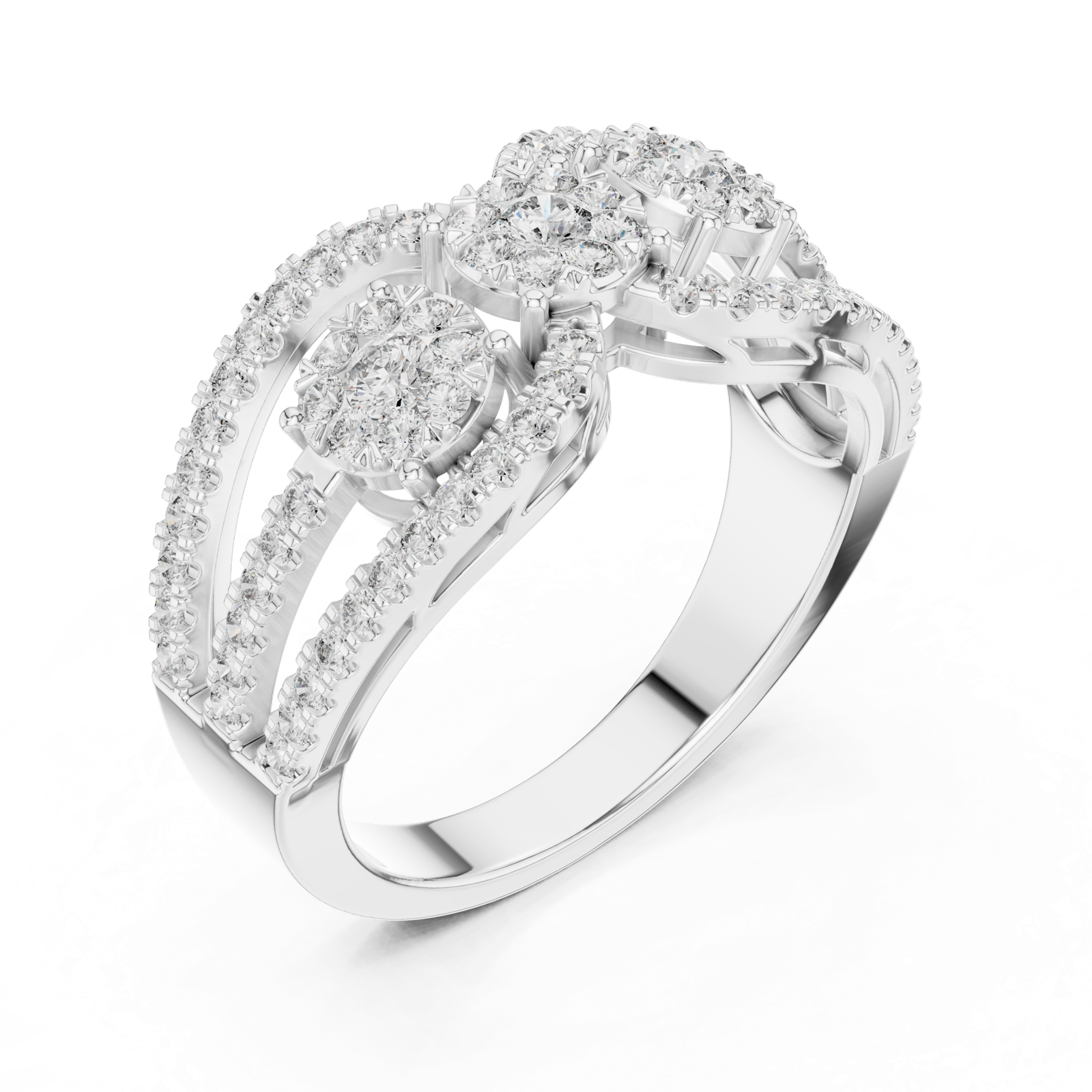 Gold Ring 19-120004L, White Gold, view 2