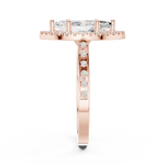 Gold Ring DDLR-349, Marquise center stone, Rose Gold, view 3