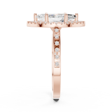 Gold Ring DDLR-349, Marquise center stone, Rose Gold, view 3