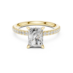 Gold Ring DDLR-256, Radiant center stone, Yellow Gold, view 4