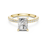 Gold Ring DDLR-256, Radiant center stone, Yellow Gold, view 4