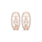 14K Solid Gold Lab Diamond Cluster Earrings, Rose Gold
