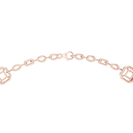 14K Solid Gold Lab Diamond Station Necklace, Rose Gold, view 4