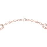 14K Solid Gold Lab Diamond Station Necklace, Rose Gold, view 4