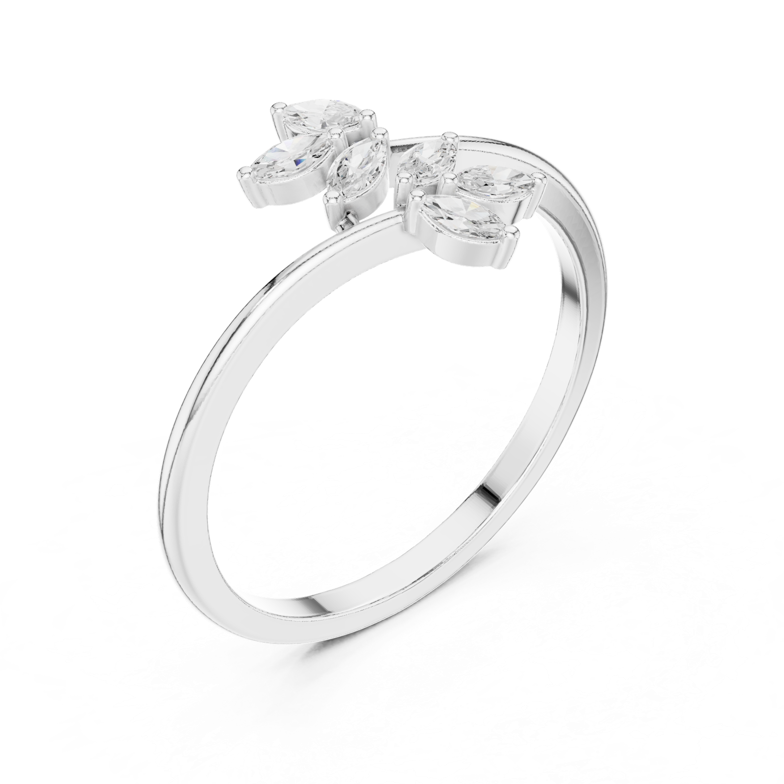 Gold Ring HLR-236, White Gold, view 2