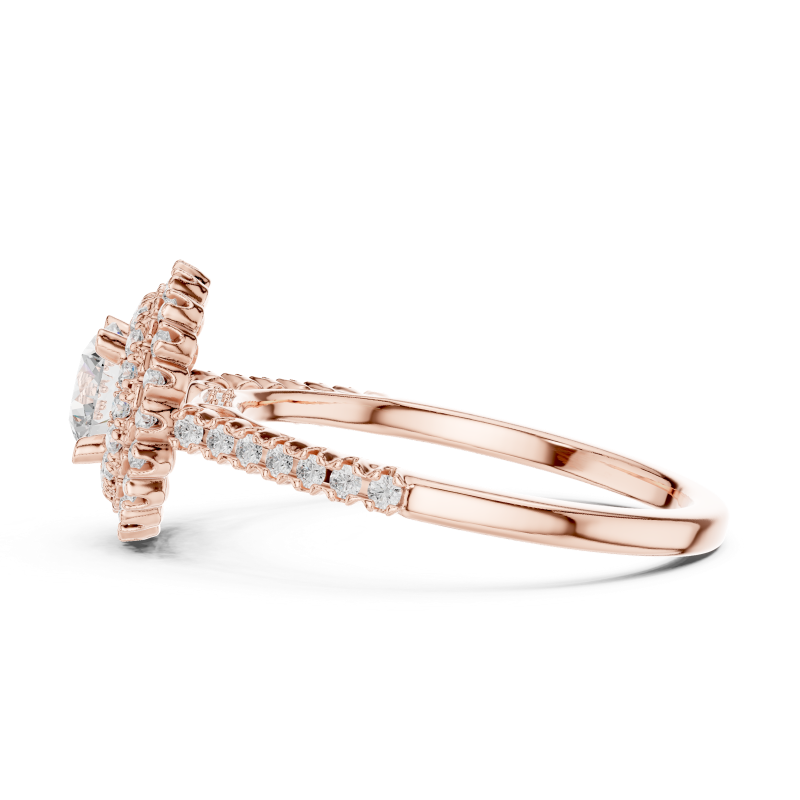 Gold Ring LR-0228, Rose Gold, view 3