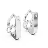 14K Solid Gold Lab Diamond Drop Earrings, White Gold, view 3
