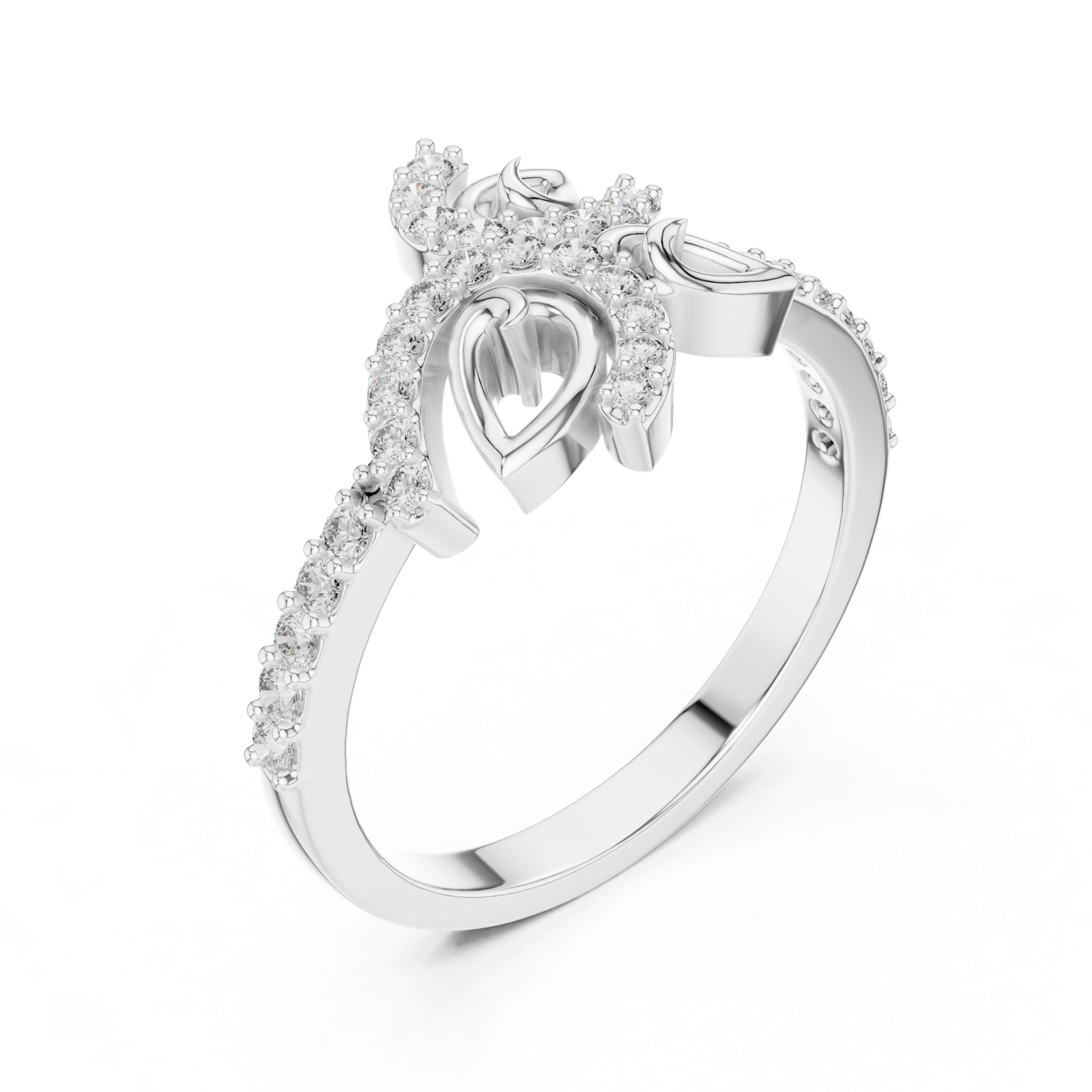 Gold Ring LR-01 (71), White Gold, view 2