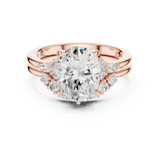 Gold Ring DDLR-440, Oval center stone, Rose Gold, view 4