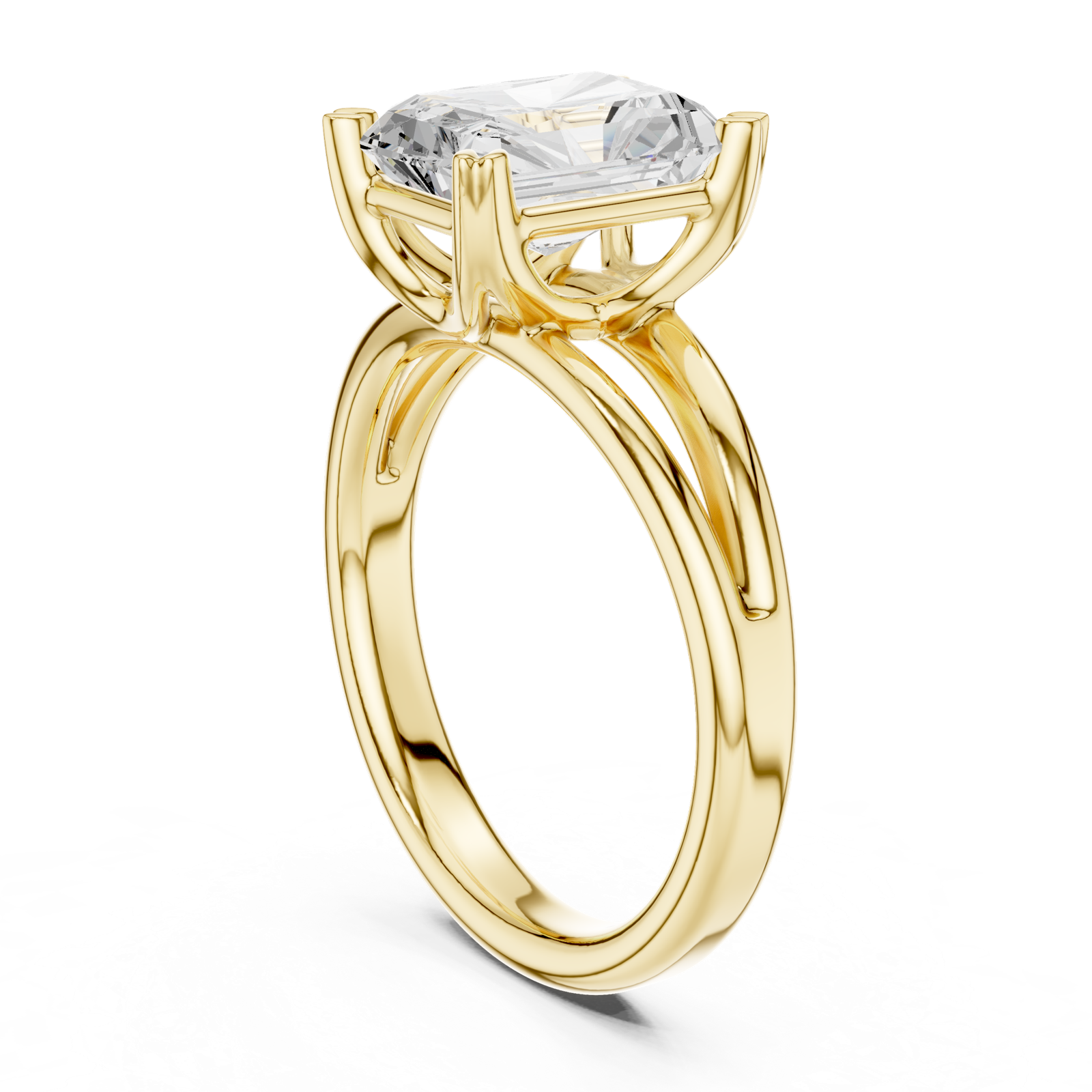 Gold Jewelry L36-7, Radiant center stone, Yellow Gold, view 1