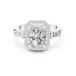 Gold Ring DDLR-342, Radiant center stone, White Gold, view 4