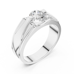 14K Solid Gold Lab Diamond Solitaire Ring, White Gold, view 2