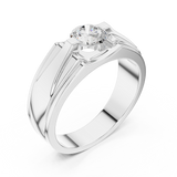 14K Solid Gold Lab Diamond Solitaire Ring, White Gold, view 2