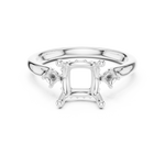 Gold Ring DDLR-164, Princess center stone, White Gold, view 4