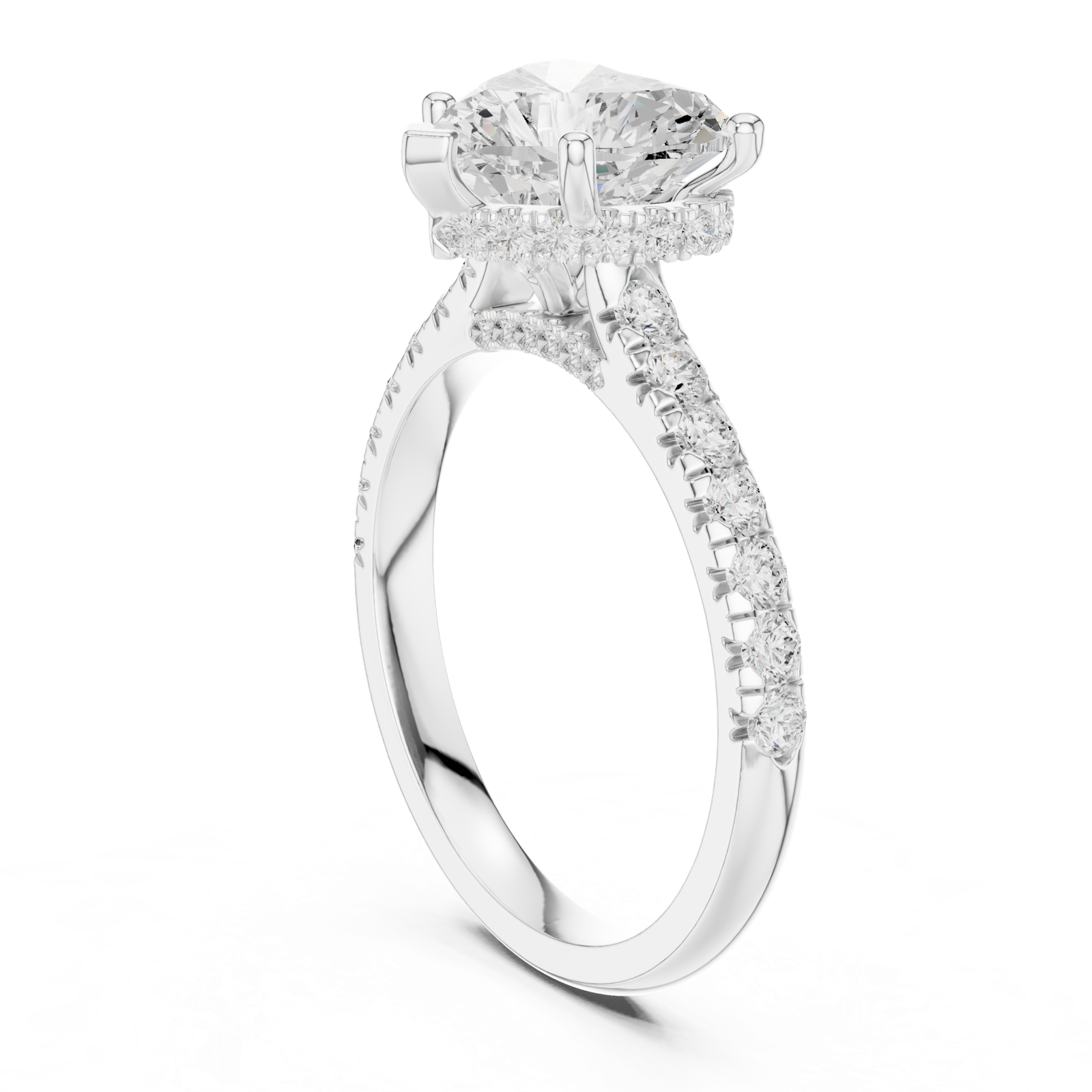 Gold Ring DDLR-258, White Gold, view 1