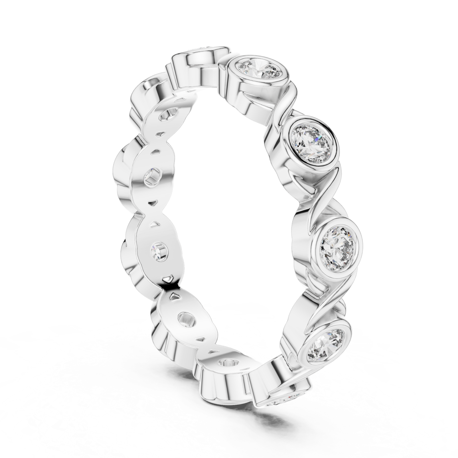 Gold Ring DDLR-245, White Gold, view 1