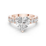 Gold Jewelry L35-63, Heart center stone, Rose Gold