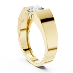 14K Solid Gold Lab Diamond Signet Ring, Yellow Gold, view 1